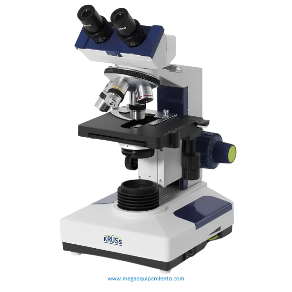 Microscopio binocular Con fototubo y configuración para examen de sangre, fuente de luz fría ajustable y condensador de campo oscuro MBL2000-TB - KRÜSS