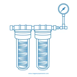 imagen de Juego de prefiltro externo (carbón / 1μm) con manómetro - Biosan