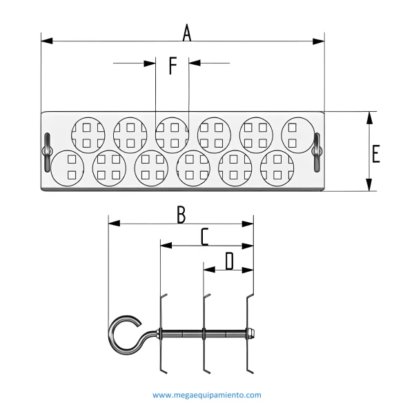 Gradilla para 12 tubos de ensayo de acero inoxidable Ø 32 mm - Nickel-Electro Ltd