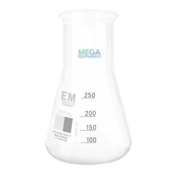 Imagen de (Vidrio de borosilicato 3.3 con graduación en blanco, con reborde y cuello ancho, DIN ISO 24450)