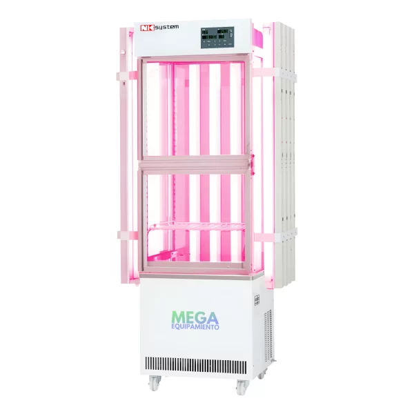 Imagen de Cámara de crecimiento de plantas LH-240PFP-N modelo transparente - Nksystem (240 Litros) (Control de temperatura y iluminación LED Rosa)