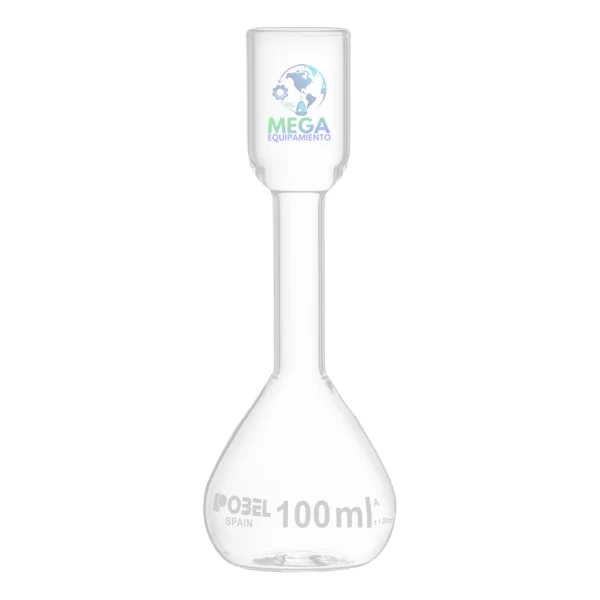 imagen de Matraz volumétrico de 100 ml para destilación de vinos - POBEL (Compatible con equipo Gibertini)