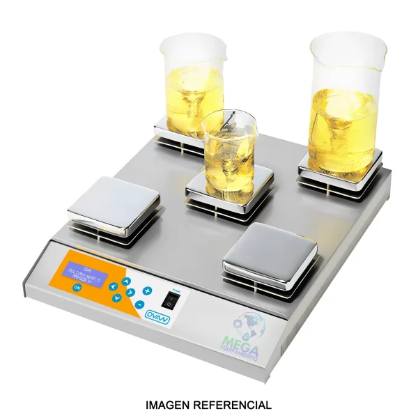 imagen de Multiagitador magnético con calefacción MMH50E - OVAN (2 litros por 5 posiciones) (400ºC)